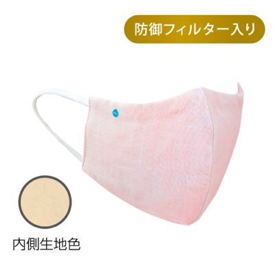【Kippis】メルトブローン不織布防御フィルター入りハイドロ銀チタン(R)ソフトガーゼマスク（無地）ピンク