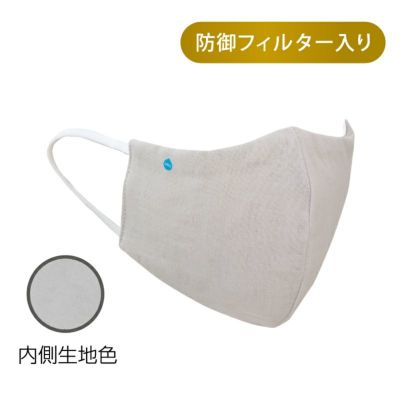 【Kippis】メルトブローン不織布防御フィルター入りハイドロ銀チタン(R)ソフトガーゼマスク（無地）グレー