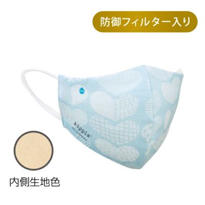 【Kippis】メルトブローン不織布防御フィルター入りハイドロ銀チタン(R)ソフトガーゼマスク（シュダン）ブルー