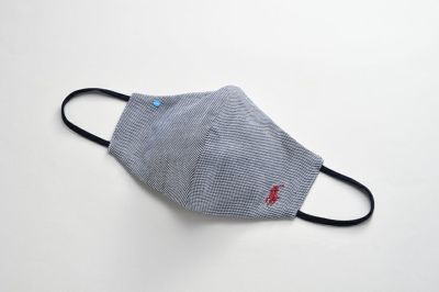 【ポロ ラルフ ローレン】メルトブローン不織布 防御フィルター入り ハイドロ銀チタン(R)ソフトガーゼマスク アイボリー×ネイビー