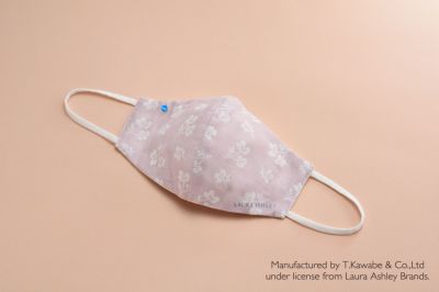 【ローラ アシュレイ】メルトブローン不織布 防御フィルター入り ハイドロ銀チタン(R)ソフトガーゼマスク 小花柄　薄パープル