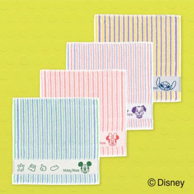 【+2】ハイドロ銀チタン(R)『Disney(ディズニー)』ポップライン タオルハンカチ